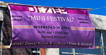 Mini-festival woensdag 19 april a.s. bij De Ziep.